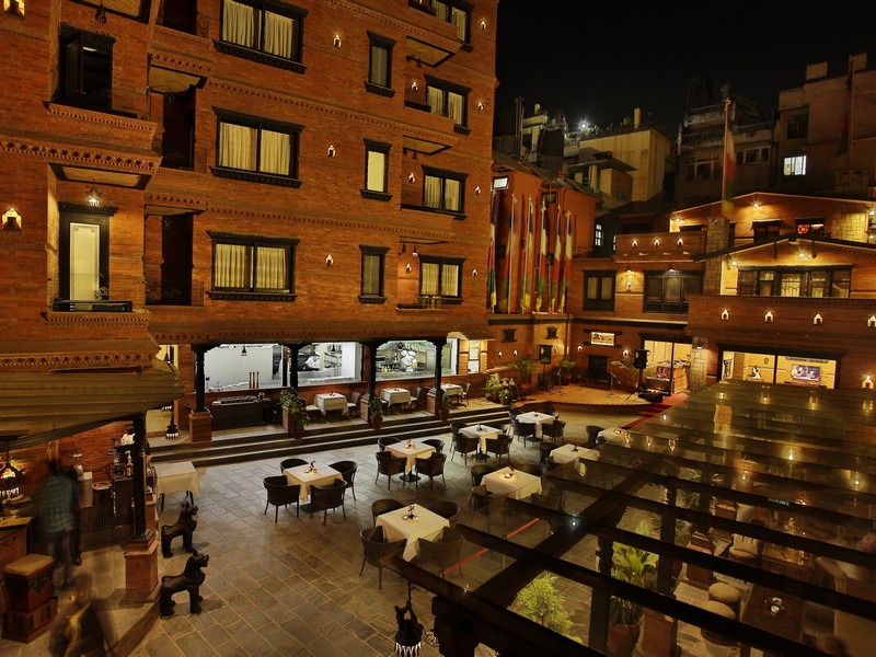 Dalai La Hotel courtyard Thamel Kathmandu Nepal