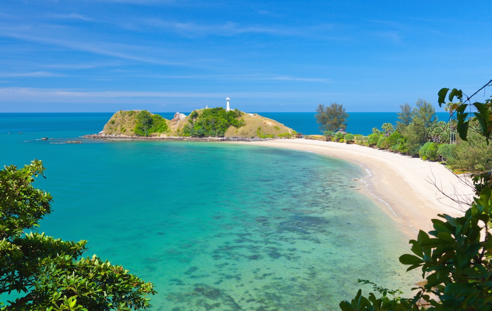 Lighthouse and beach. National Park of Koh Lanta, Krabi, Thailand