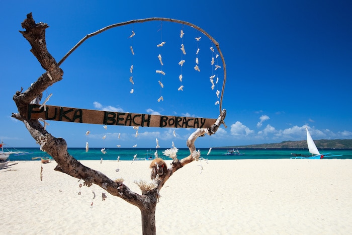 puka beach boracay philippines shells holiday