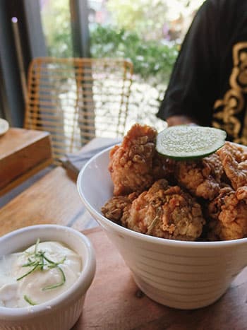 sacred ground bali review - Popcorn chicken 