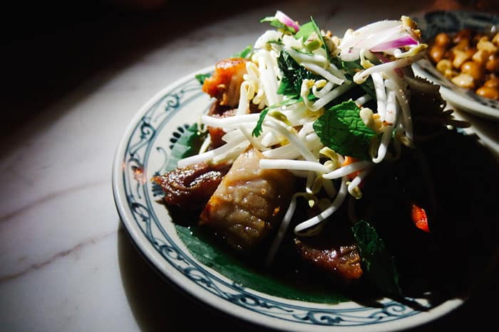 Crispy pork belly bites at lantern bali