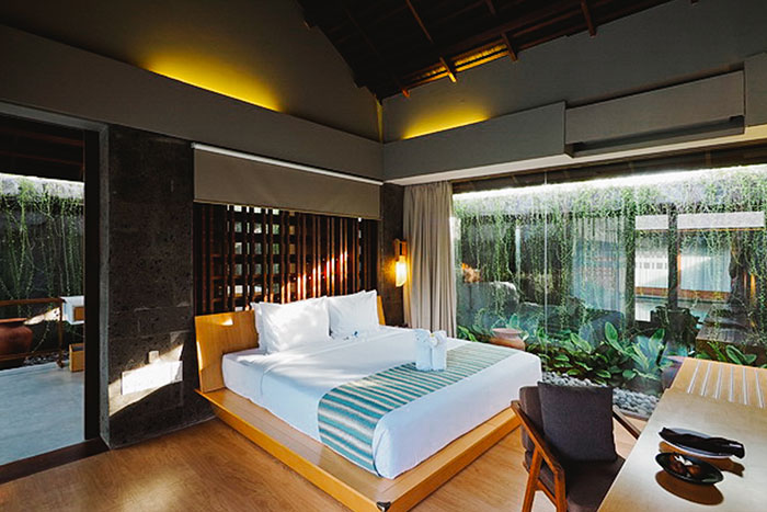 master bedroom at 2-bedroom pool villa at - the santai umalas bali