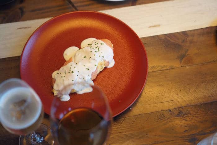 Cured Wild Salmon and Blue Cheese Omelette