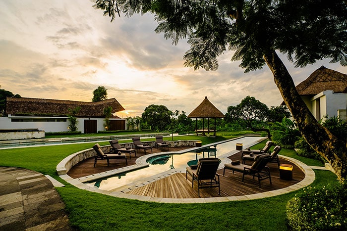 sunset at the samata saner pool the samata sanur bali review